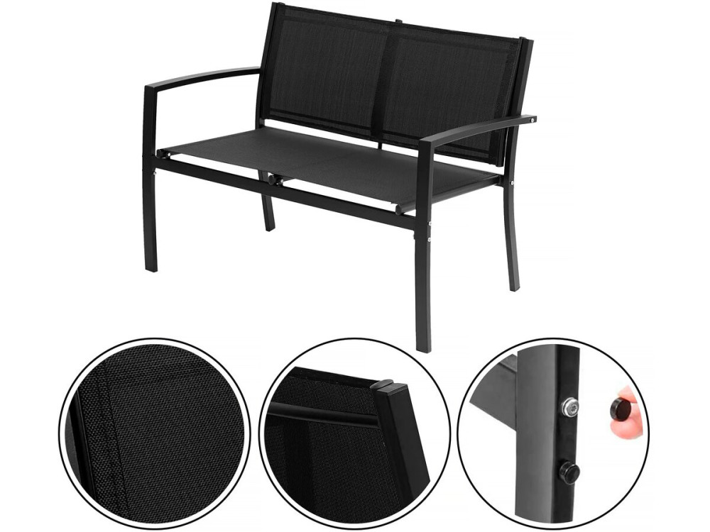 Lino low garden furniture - 4 places - Black
