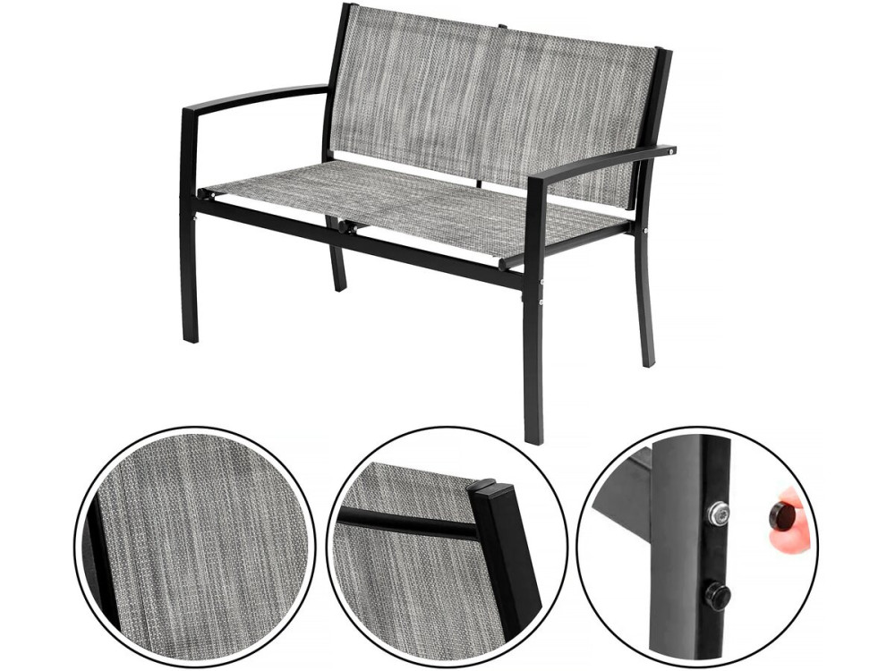 Lino low garden furniture - 4 places - Grey
