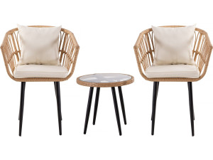 Vela rattan garden furniture - 2 places - Brown