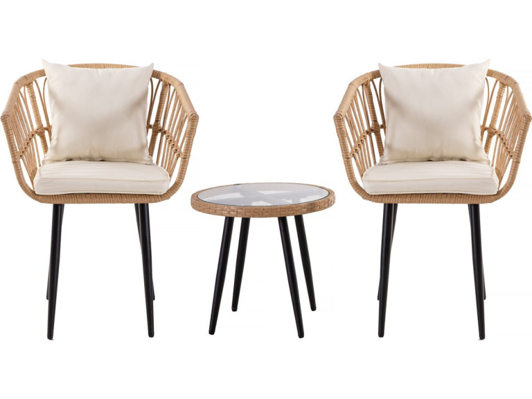 Vela rattan garden furniture - 2 places - Brown
