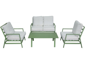 "Queens" metal garden furniture set - 4 seats - Green