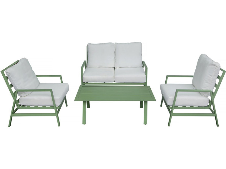 "Queens" metal garden furniture set - 4 seats - Green
