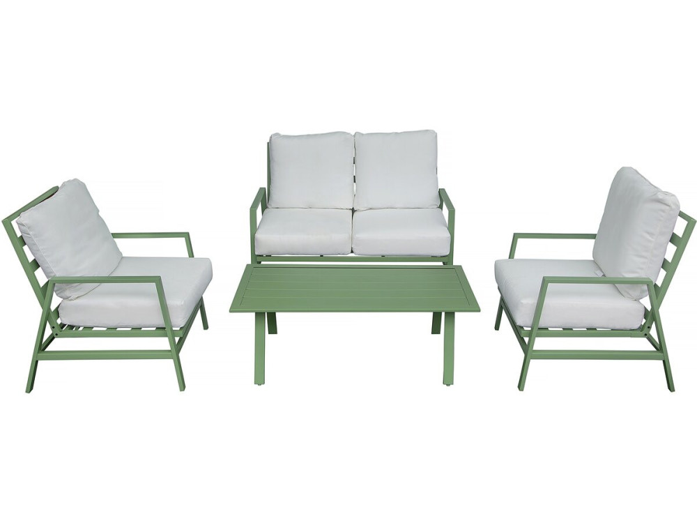 "Queens" metal garden furniture set - 4 seats - Green
