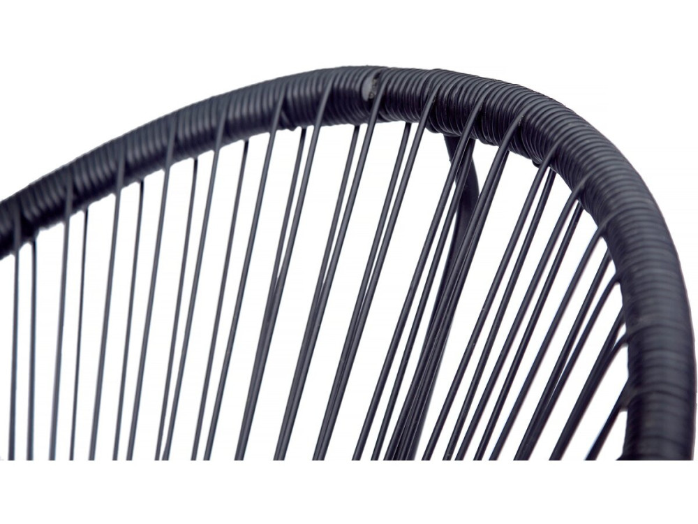 Acapulco metal garden furniture set "Odea" - 2 places - Black