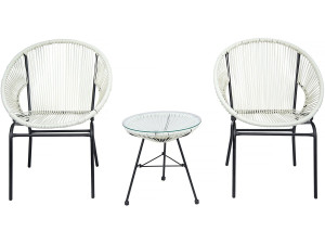 Acapulco "Poli" garden furniture set - 2 seater - White