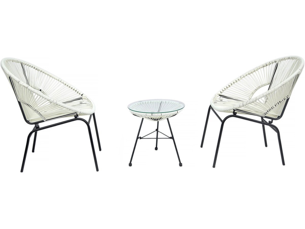 Acapulco "Poli" garden furniture set - 2 seater - White