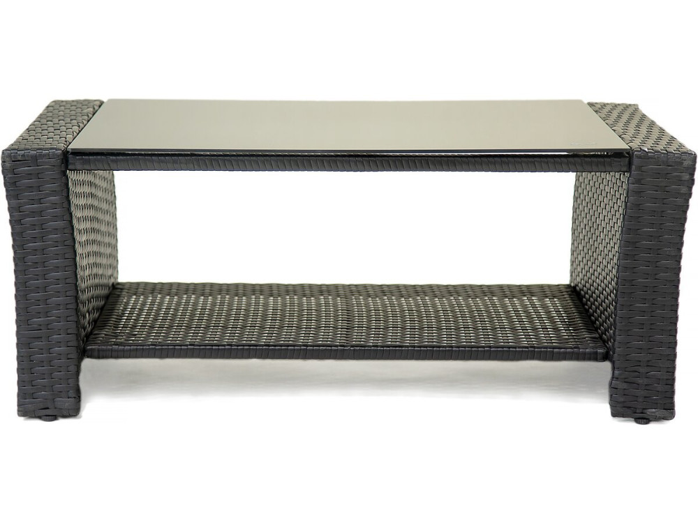 Ilana" patio furniture set - 4 pieces - Wicker - Black
