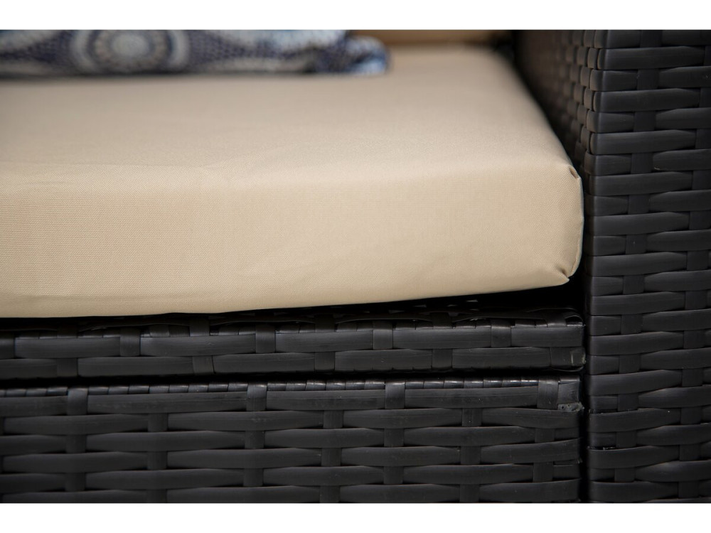 Ilana" patio furniture set - 4 pieces - Wicker - Black