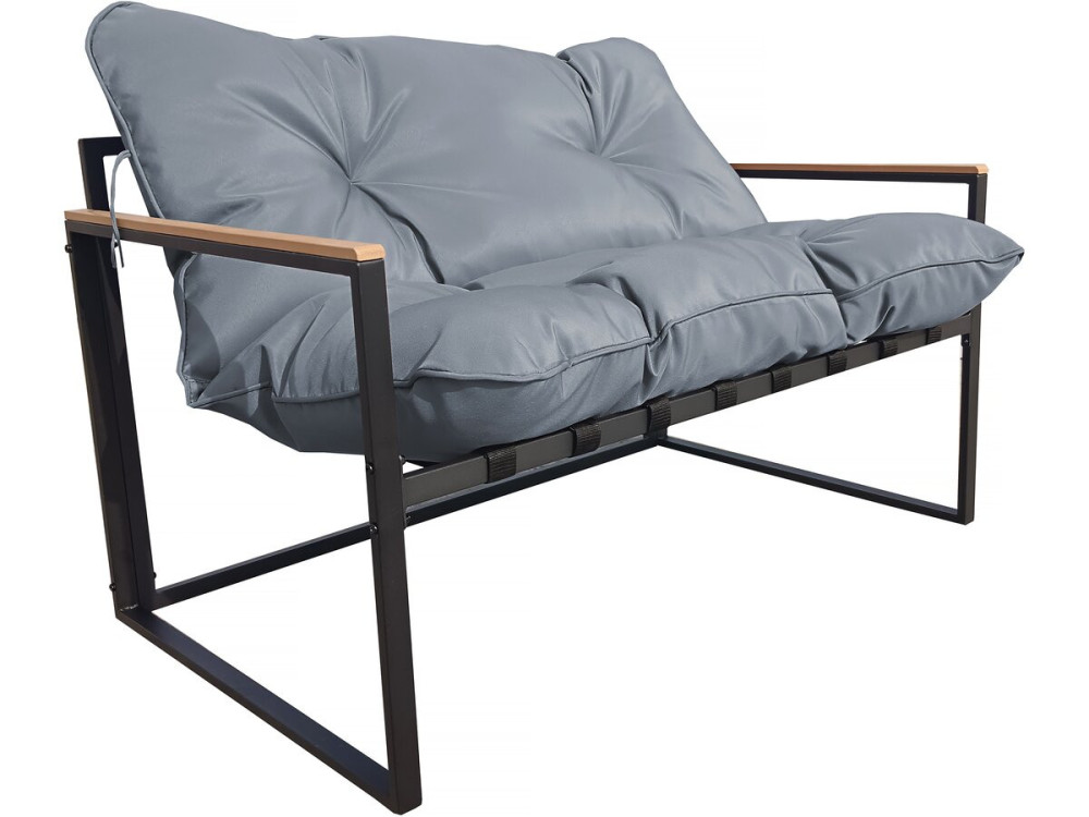 Jules" garden furniture set - 4 seats - Grey/Black