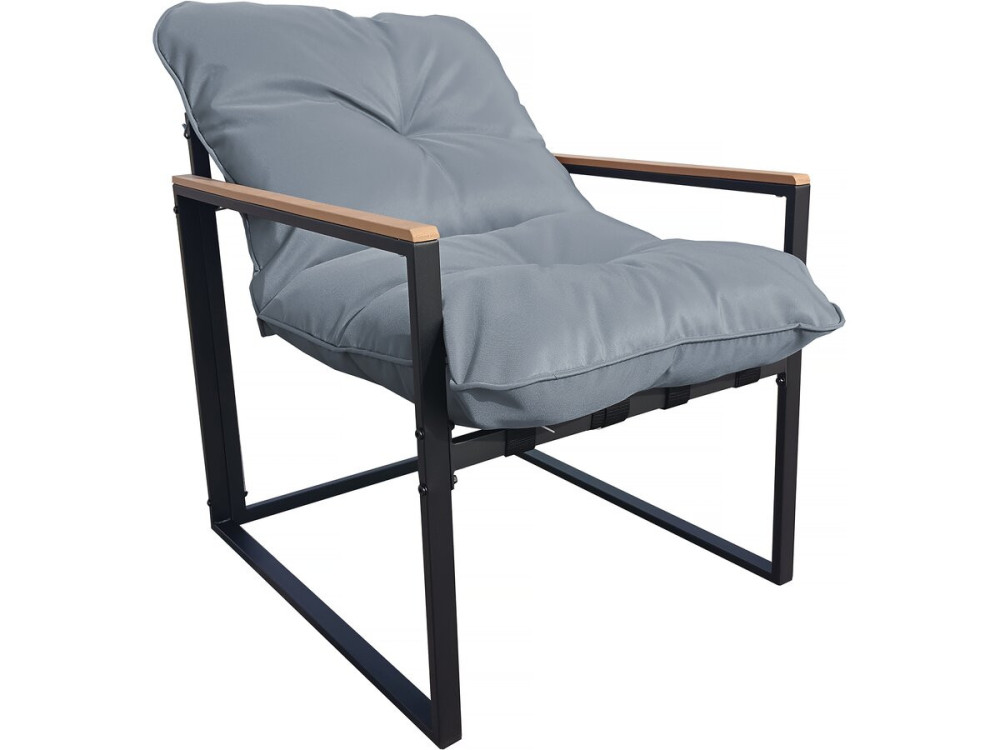 Jules" garden furniture set - 4 seats - Grey/Black