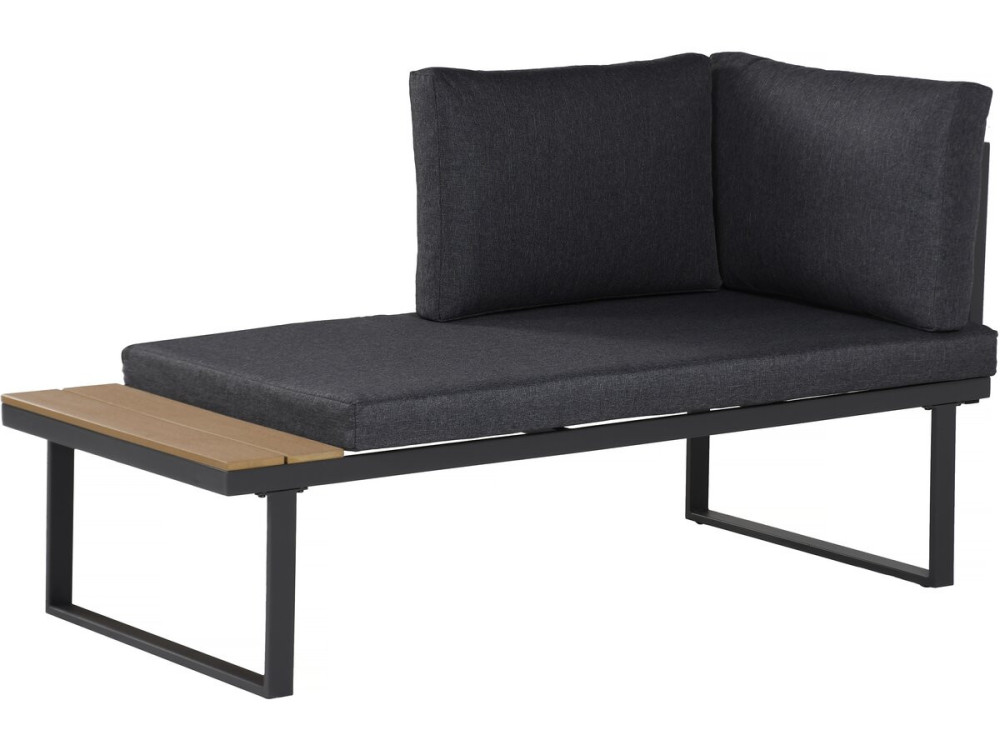 Garden furniture set "Liora" imitation wood corner sofa - 4 seater - Grey