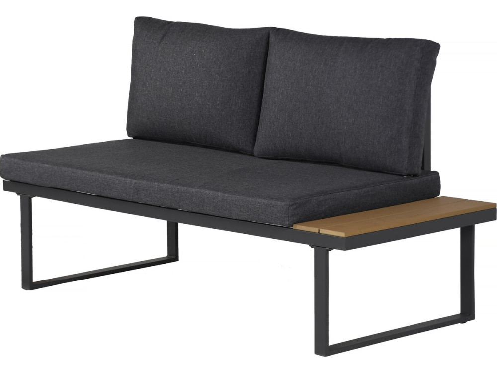 Garden furniture set "Liora" imitation wood corner sofa - 4 seater - Grey