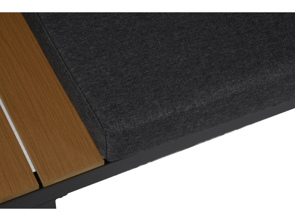 Garden furniture set "Liora" imitation wood corner sofa - 4 seater - Grey