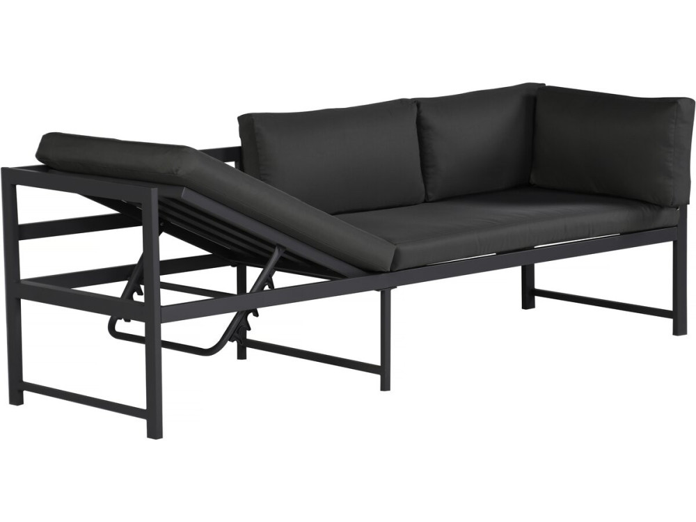 Etna" metal garden furniture set - 6 seats - Grey