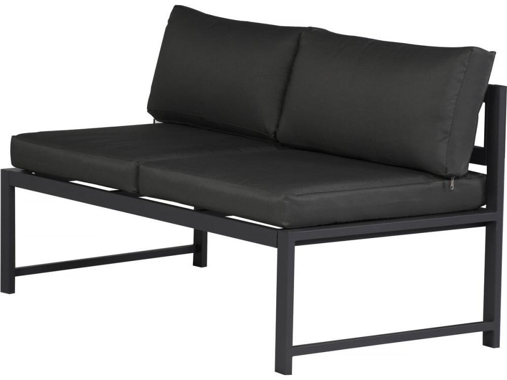 Etna" metal garden furniture set - 6 seats - Grey