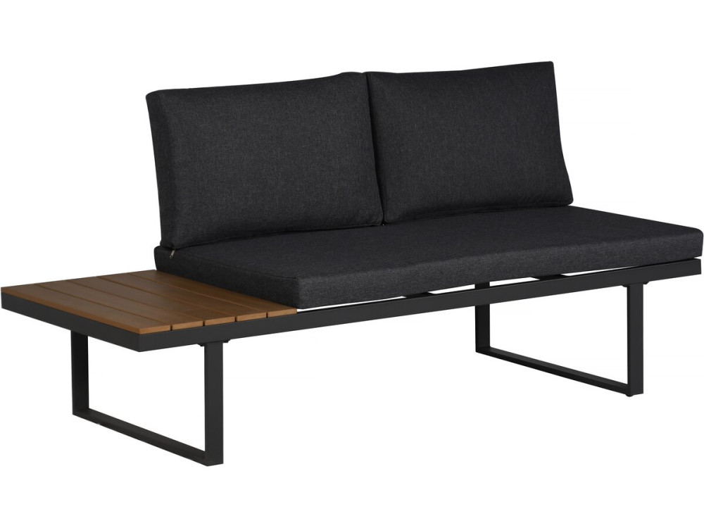 Garden furniture set "Sylva" modular corner sofa, imitation wood decor - 4 seater - Grey