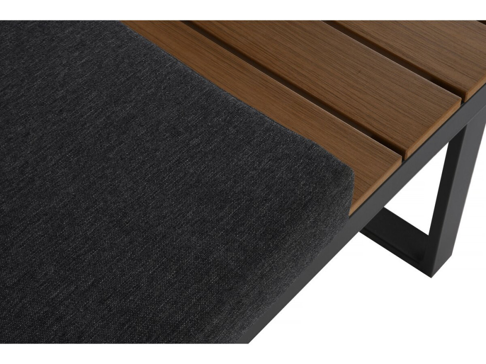 Garden furniture set "Sylva" modular corner sofa, imitation wood decor - 4 seater - Grey