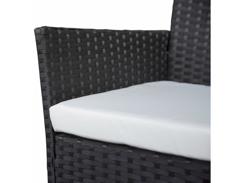 Toronto" woven resin garden furniture set - 4 seats - Black