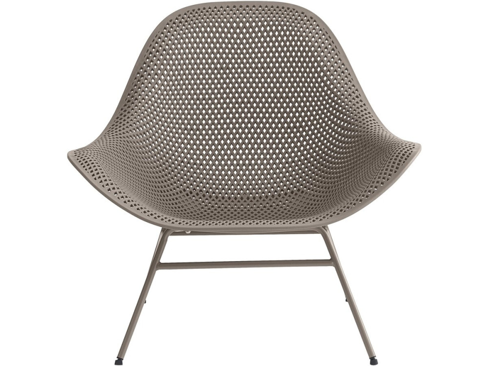 Set of 2 "Soléna" garden armchairs with coffee table - Taupe