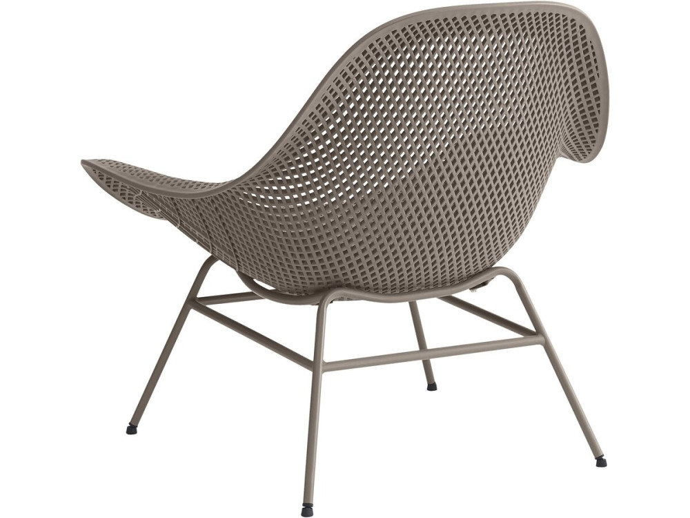 Set of 2 "Soléna" garden armchairs with coffee table - Taupe