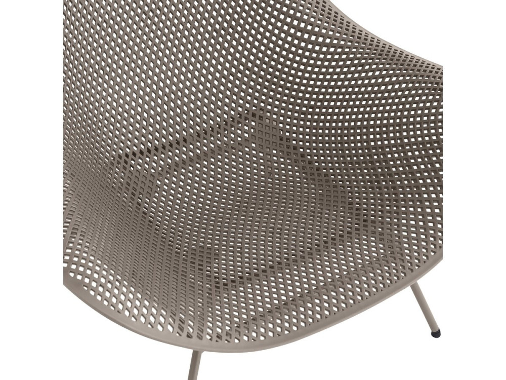 Set of 2 "Soléna" garden armchairs with coffee table - Taupe