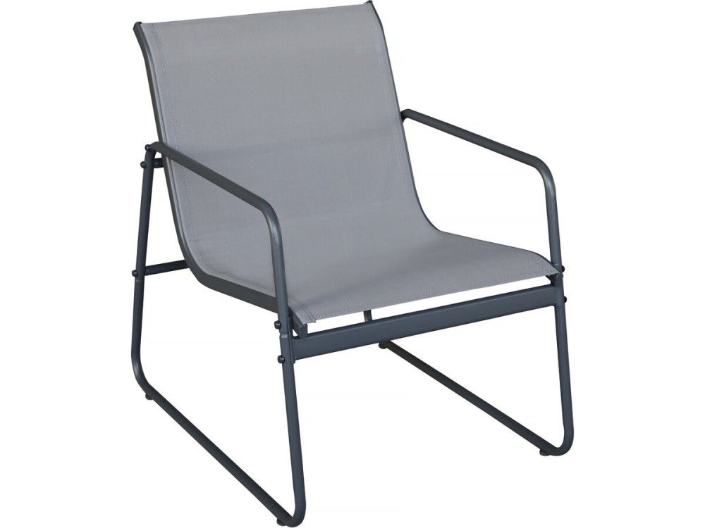 Fortaleza" metal garden furniture set - 4 seats - Light grey