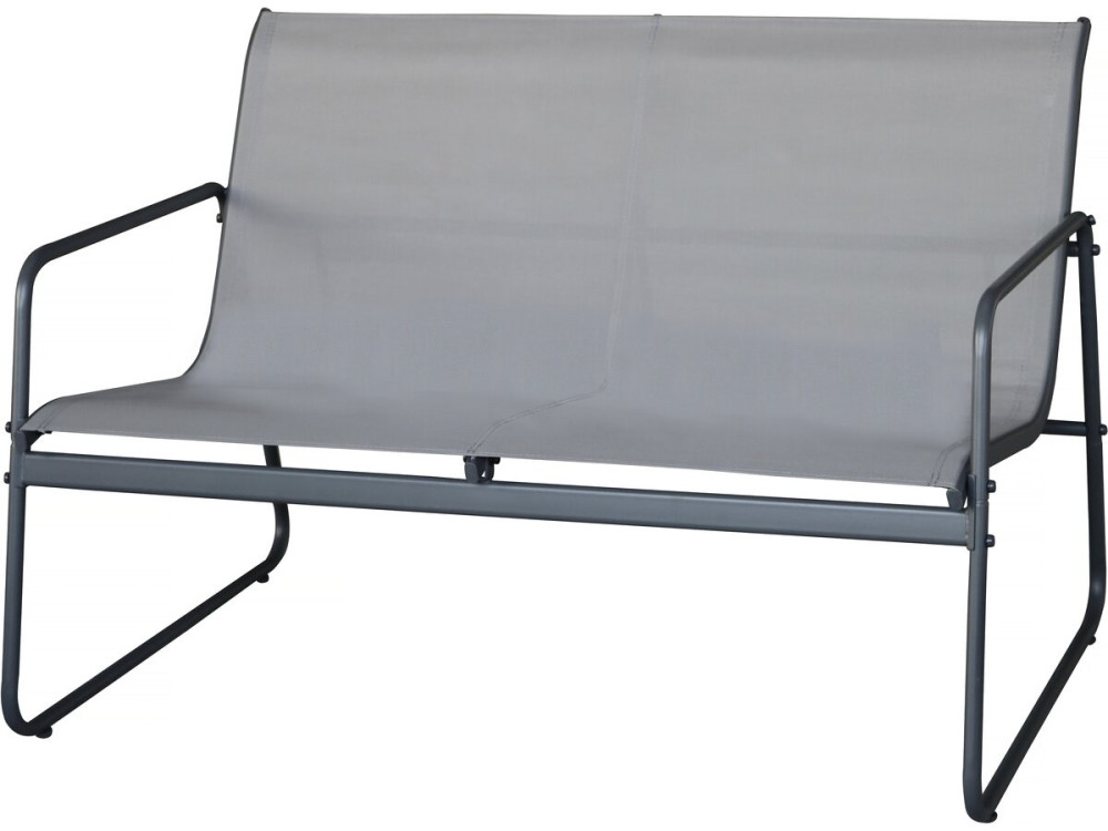 Fortaleza" metal garden furniture set - 4 seats - Light grey