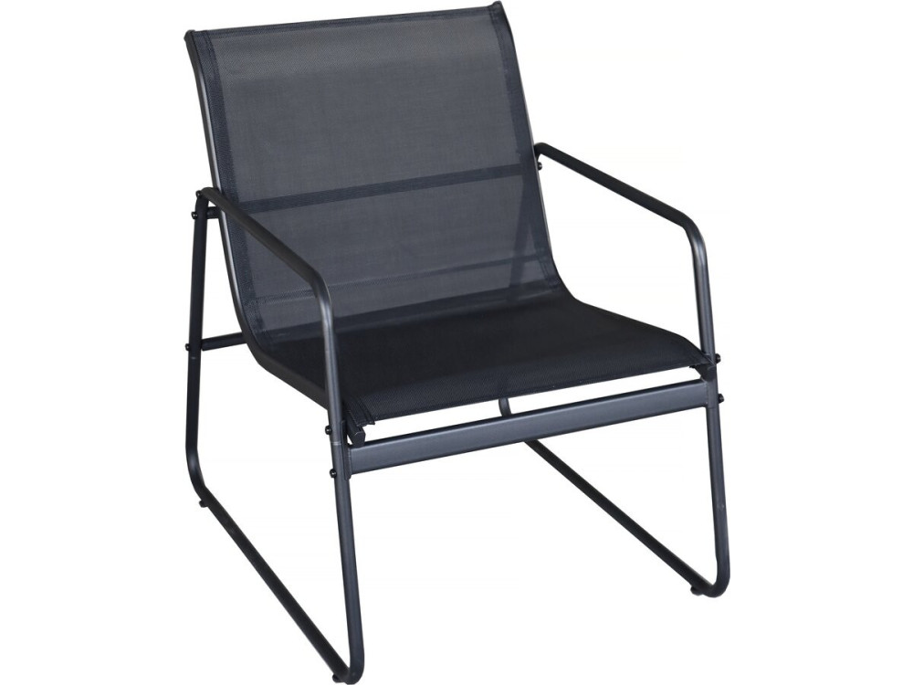 Fortaleza" metal garden furniture set - 4 seats - Black