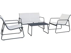 Fortaleza" metal garden furniture set - 4 seats - Beige
