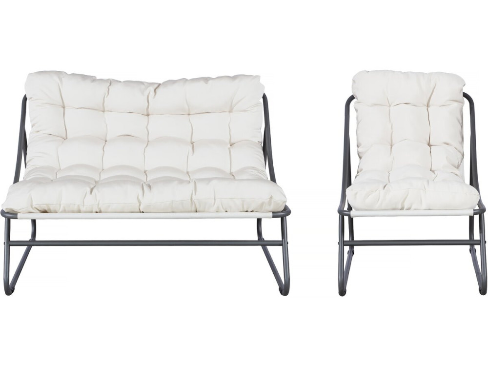 Aria" metal garden furniture set with cushions - 4 seater - Beige