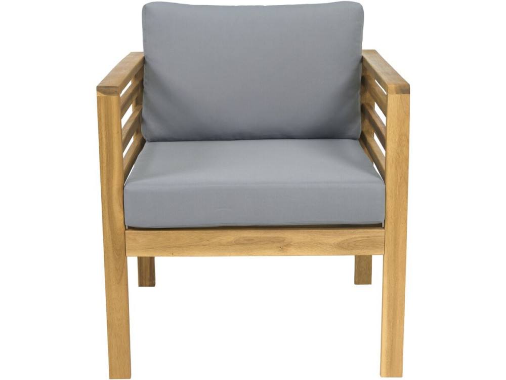 Beckham" wooden garden furniture set with cushions - 4 seater - Grey