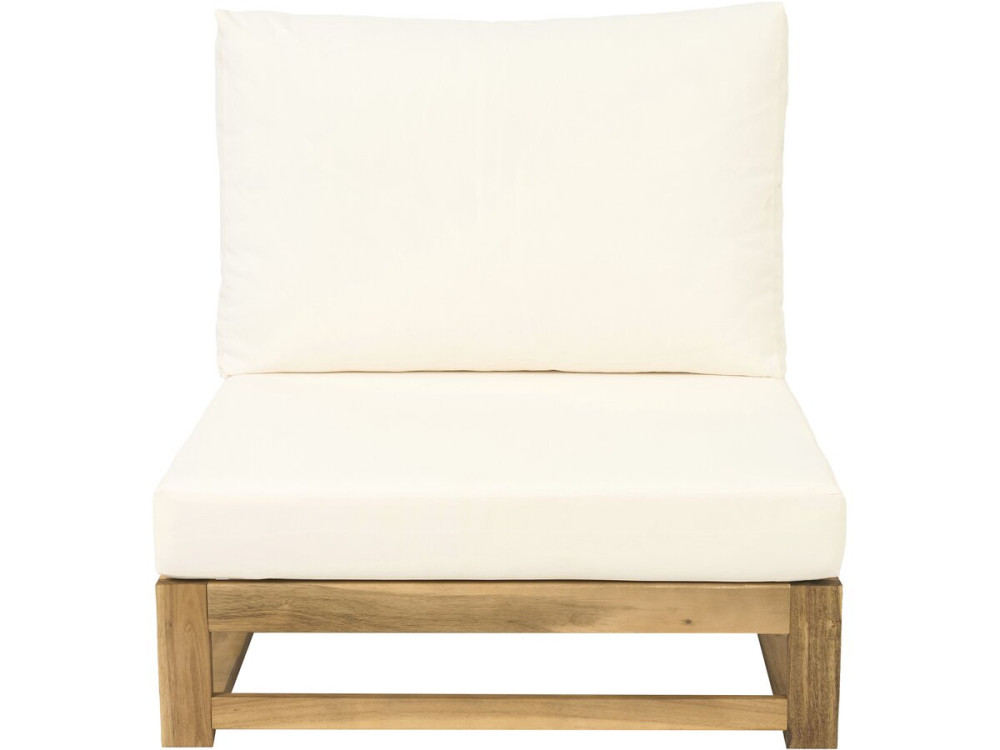 Bellingham" modular wooden garden furniture set with cushions - 5 seats - Beige