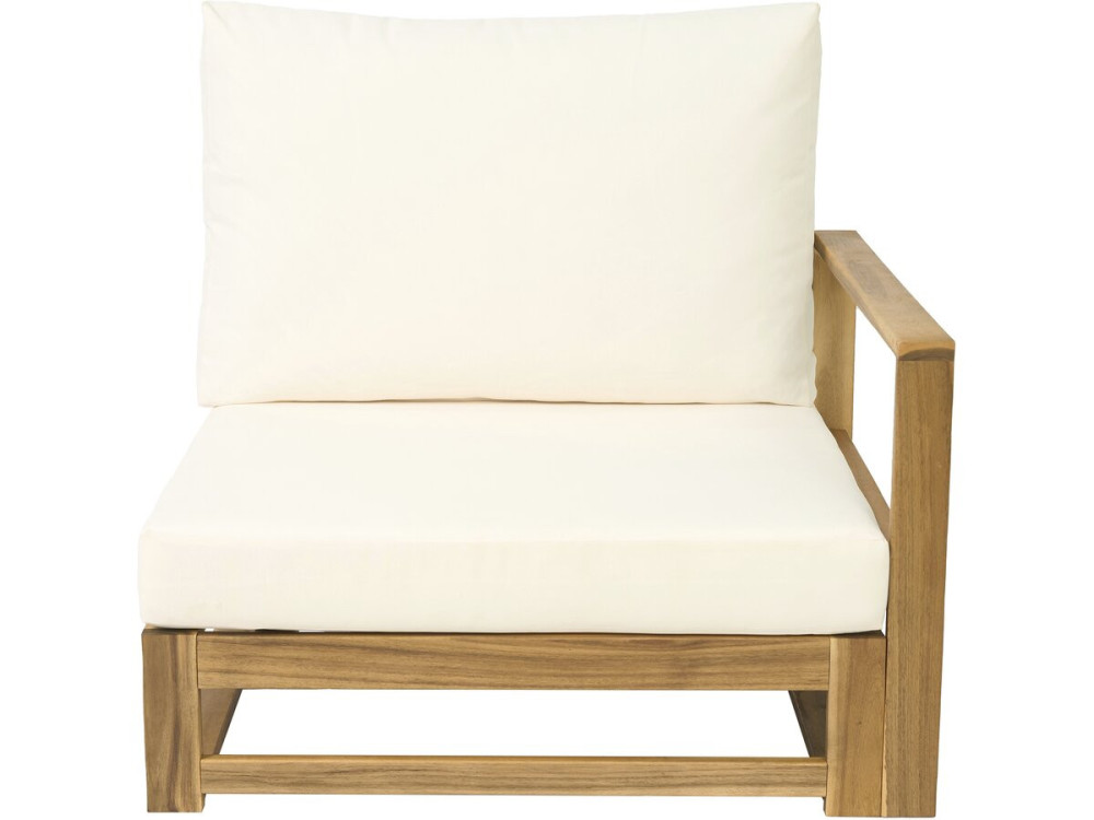Bellingham" modular wooden garden furniture set with cushions - 5 seats - Beige