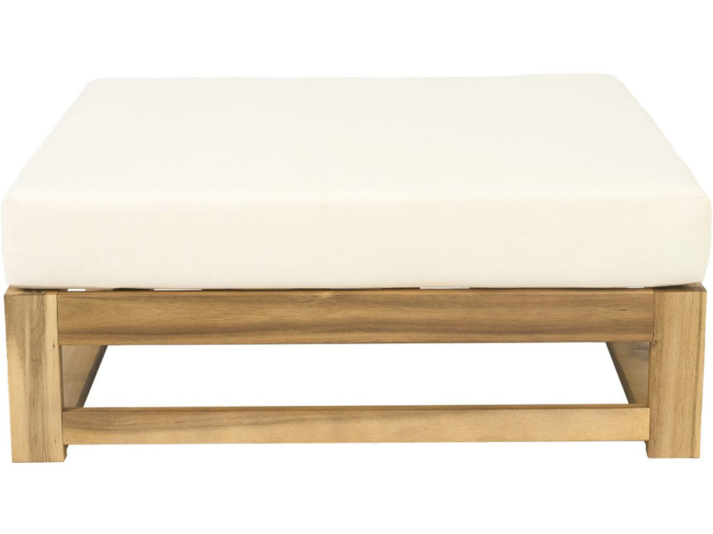 Bellingham" modular wooden garden furniture set with cushions - 5 seats - Beige