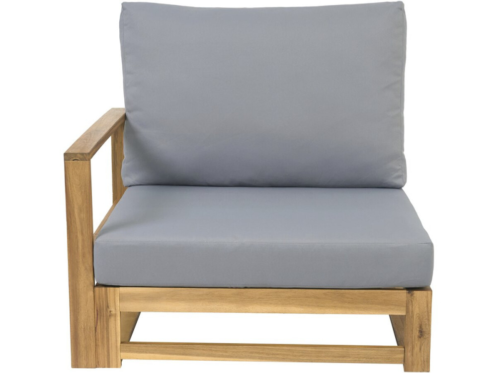 Acacia wood garden furniture with cushions "Bellingham" - 5 seater - Grey