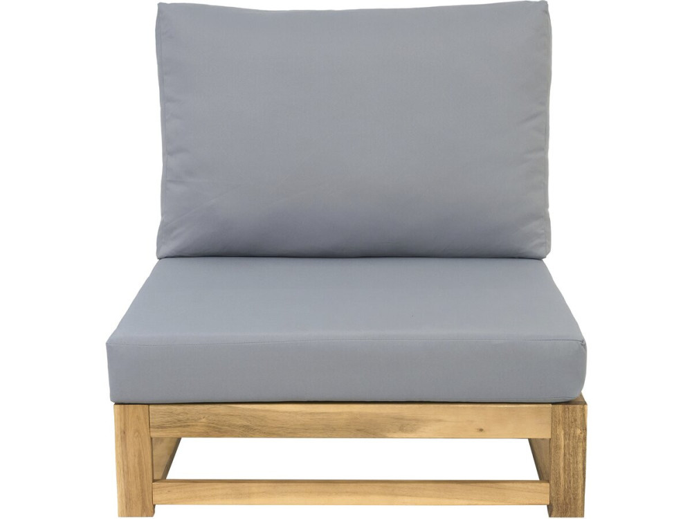 Acacia wood garden furniture with cushions "Bellingham" - 5 seater - Grey