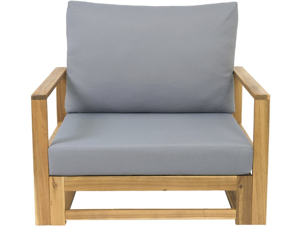 Acacia wood garden furniture with cushions "Bellingham" - 5 seater - Grey