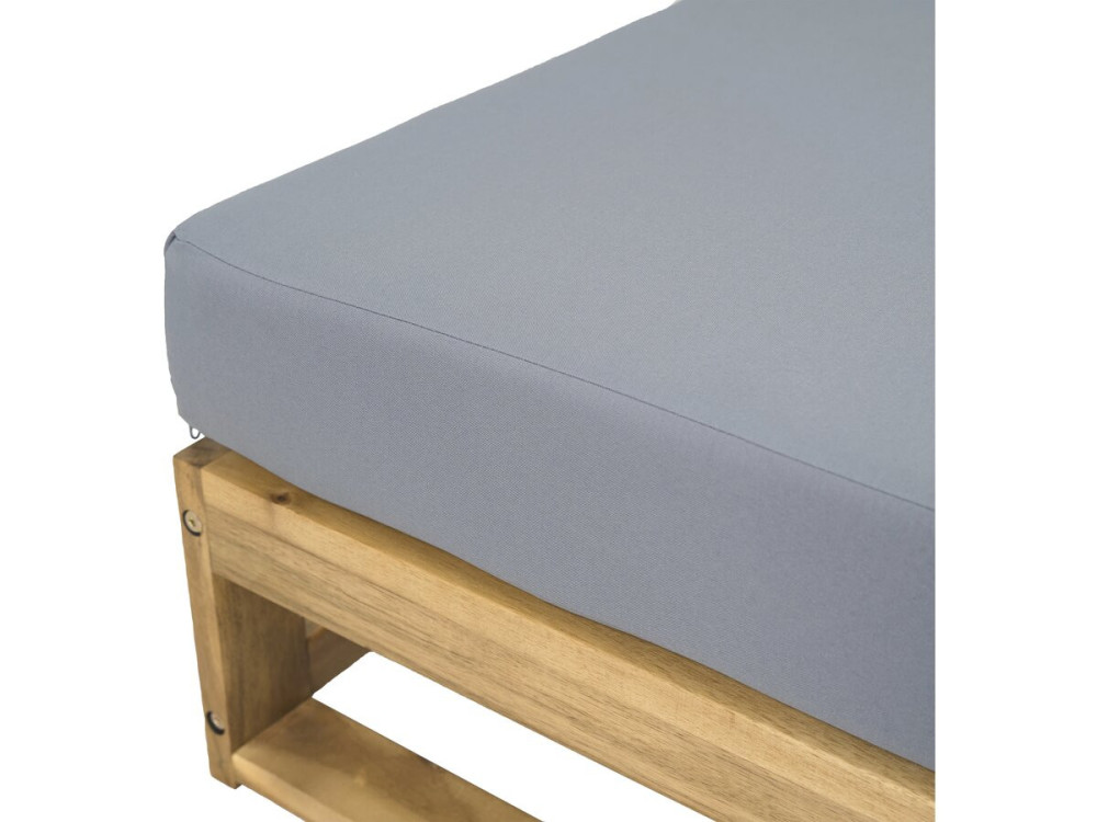 Acacia wood garden furniture with cushions "Bellingham" - 5 seater - Grey