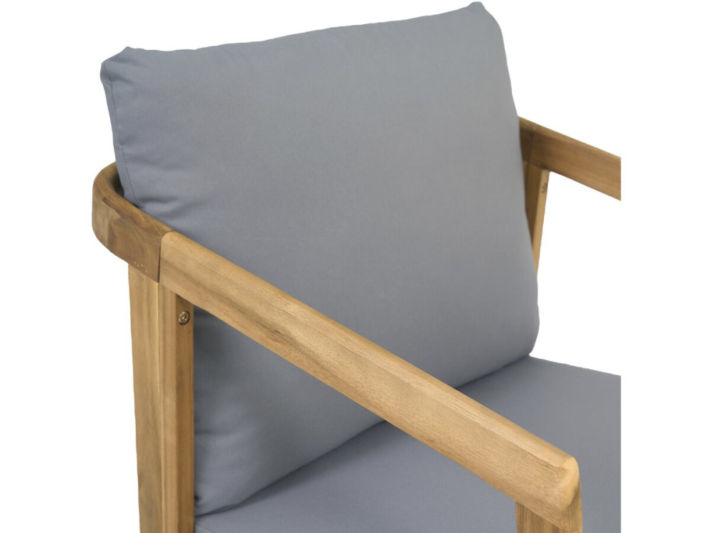 Presley" wooden garden furniture set with cushions - 4 seater - Grey