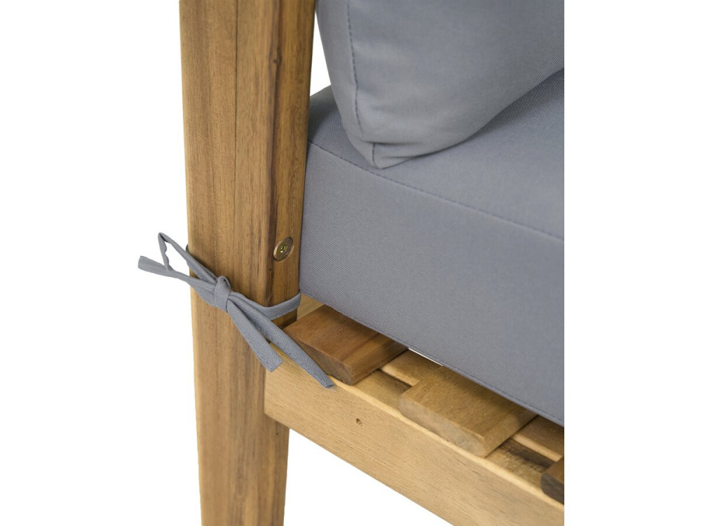 Presley" wooden garden furniture set with cushions - 4 seater - Grey