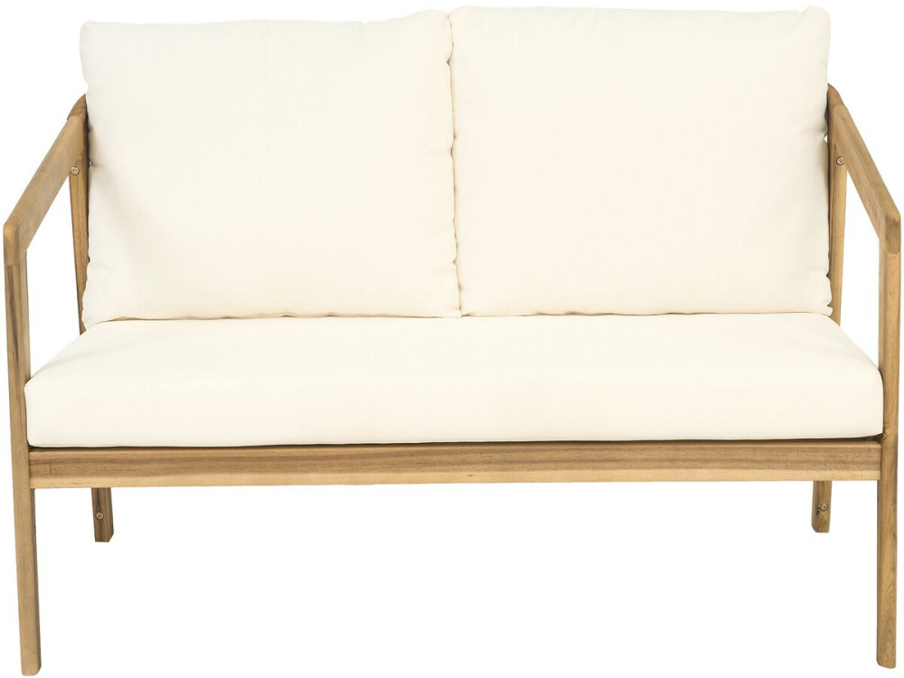 Acacia wood garden furniture with cushions "Presley" - 4 seater - Beige