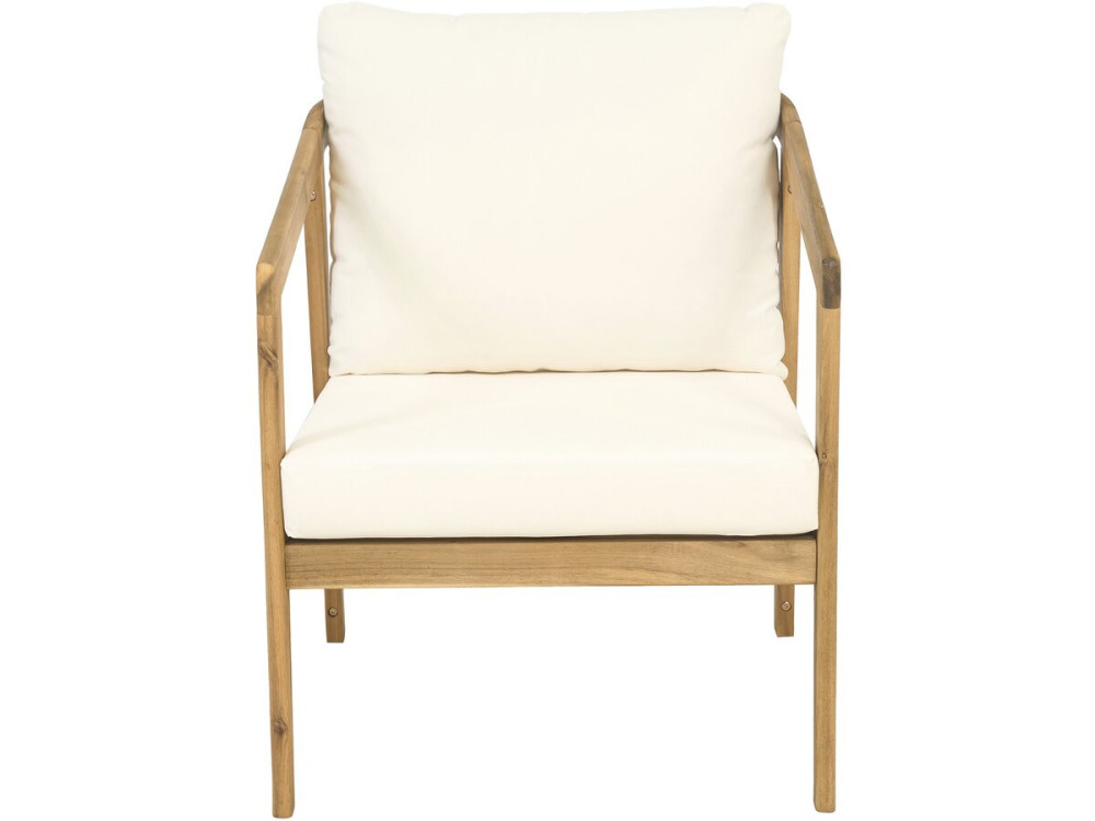 Acacia wood garden furniture with cushions "Presley" - 4 seater - Beige
