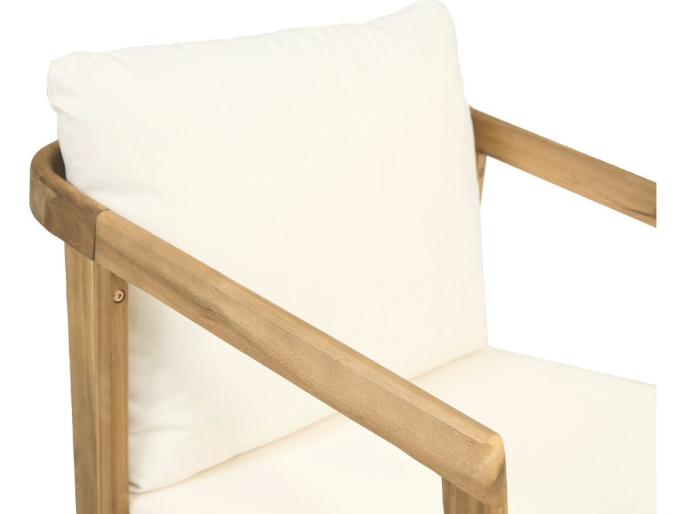 Acacia wood garden furniture with cushions "Presley" - 4 seater - Beige