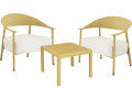 Céora" metal and plastic garden furniture set - 2 seater - Orange - Yellow