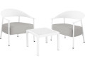 Céora" metal and plastic garden furniture set - 2 seater - Black - White