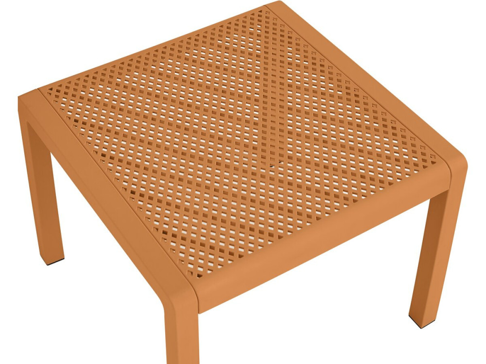 Céora" metal and plastic garden furniture set - 4 seats - Orange