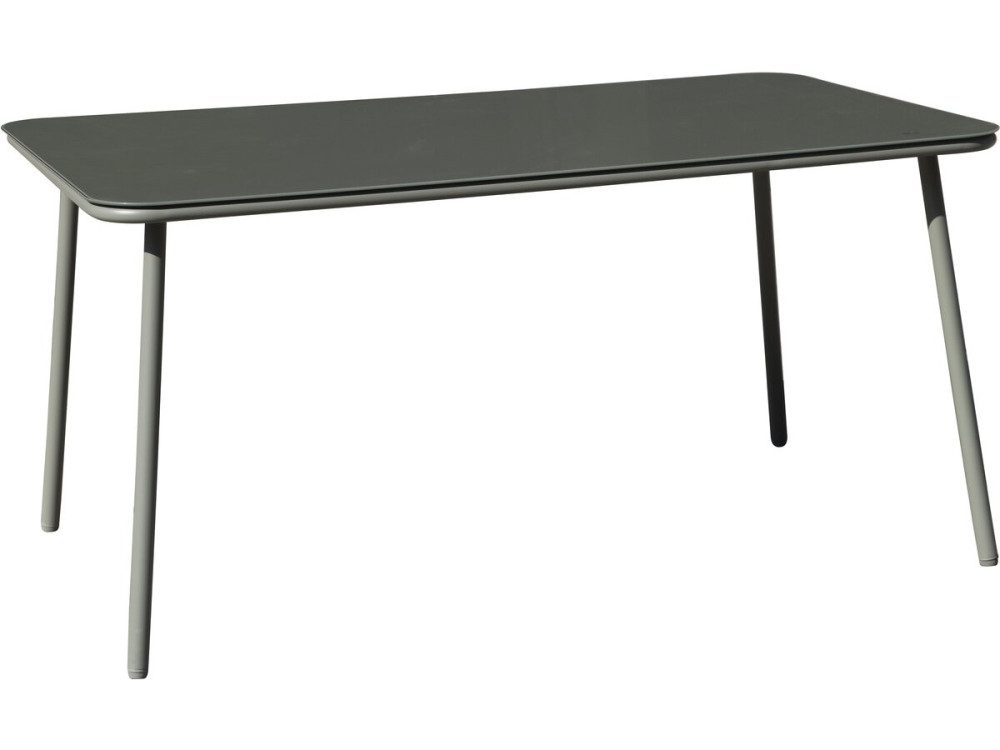 Malaga" metal garden dining set - 7 seats - Grey