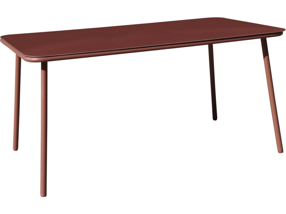 Malaga" metal garden dining set - 7 seats - Terracotta