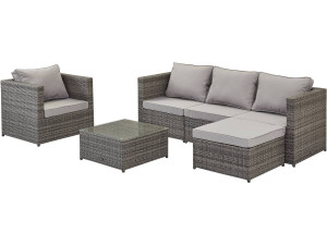 Garden furniture in braided resin "Monaco" - Florida - Grey