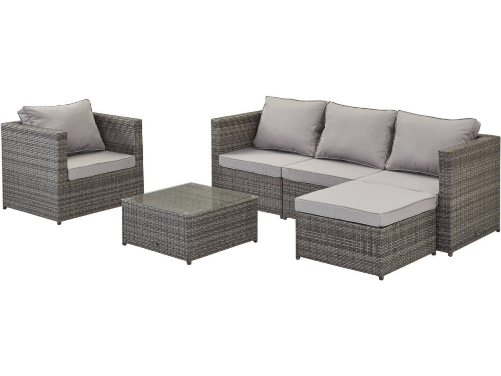Garden furniture in braided resin "Monaco" - Florida - Grey